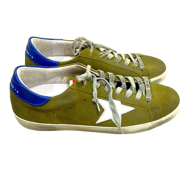 Nwot Golden Goose Super-Star olive suede star lace up sneaker made in Italy eu41 - Picture 1 of 12